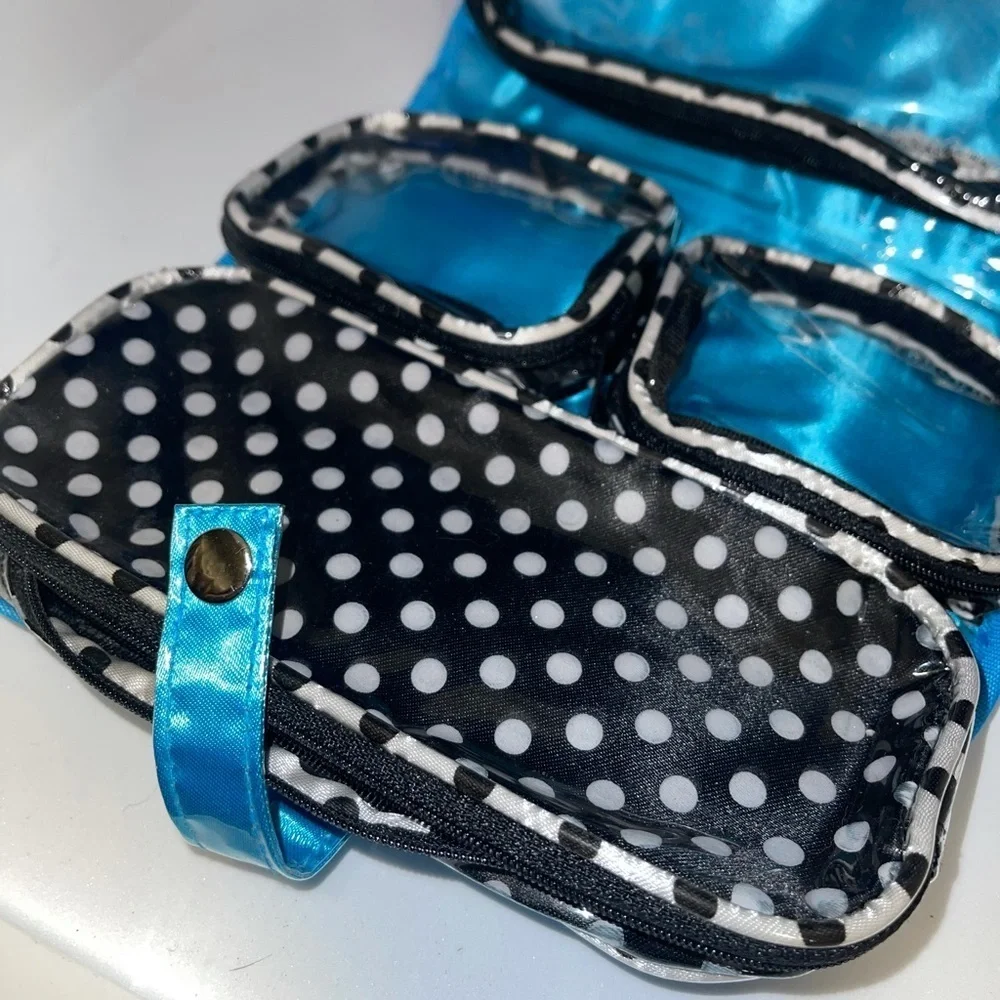 Dolly Mama Blue Satin & Sequin Makeup/Jewelry Case